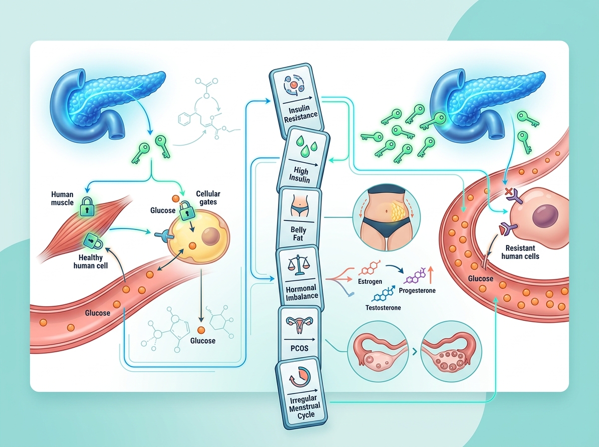 The Metabolic Domino Effect: How Insulin  Resistance Alters Your Weight, Hormones, and Cycle